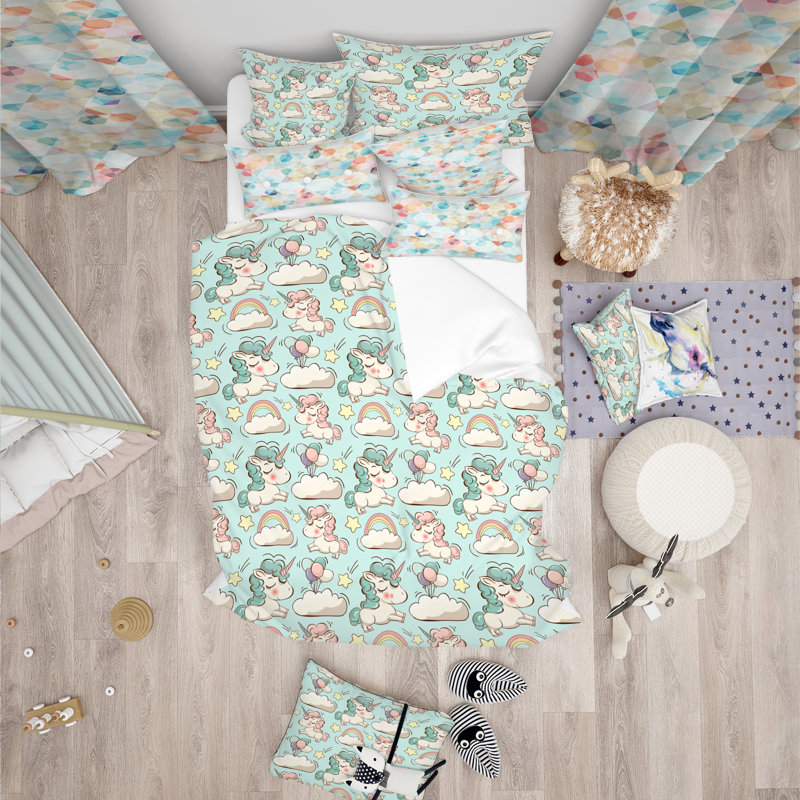 Ensemble de housse de couette moderne pour enfants, Housse de couette double / grand + 2 taies