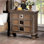 Rustic Transitional 3-Drawer Solid Wood Nightstand with Bronze Knobs