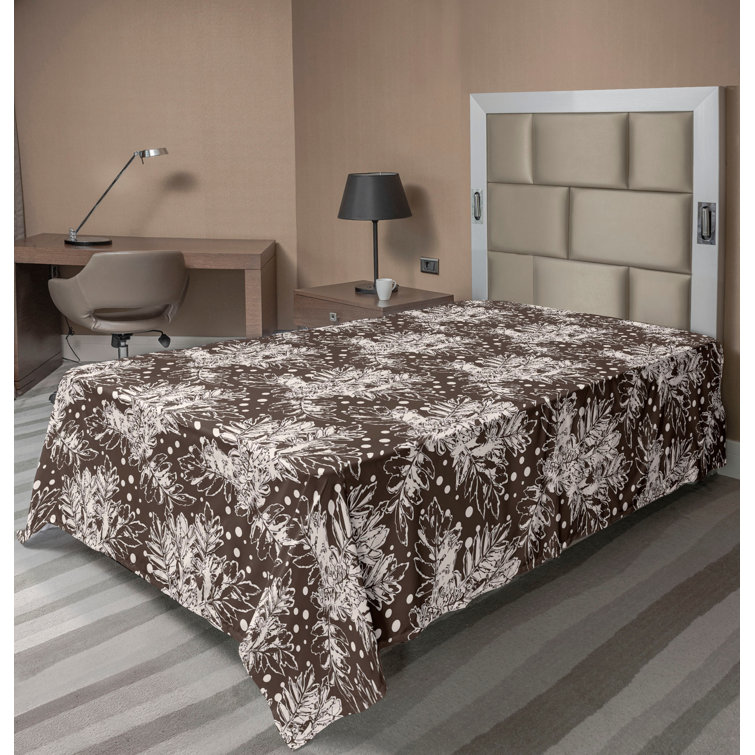 Drap plat à motif floral bohème Ambesonne