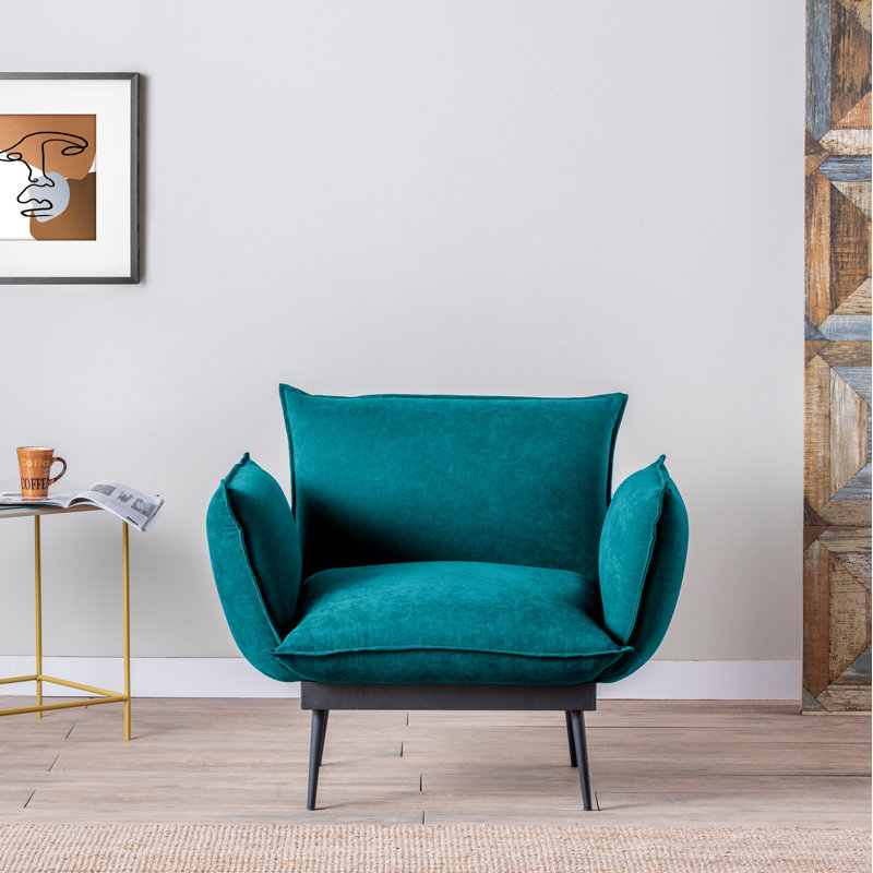 Fauteuil en polyester l 37,4 po Allessio, Vert pétrole