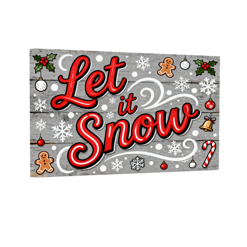 Motif de Noël «Let It Snow Christmas», H 16 po x l 24 po
