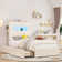 Upholstered Bed Frame, Storage Bed with LED and Charging Station