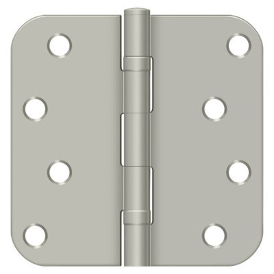Charnière à rayon 4 po x 4 po x 5/8 po Deltana S44R5BB15, roulement à billes en nickel brossé