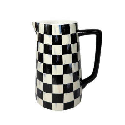 Mocha Check Farmhouse Pitcher