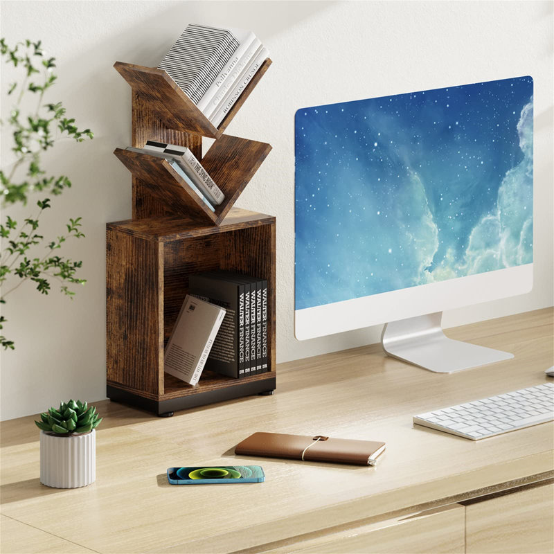 Bayarmaa 67 cm H x 30 cm W Geometric Bookcase