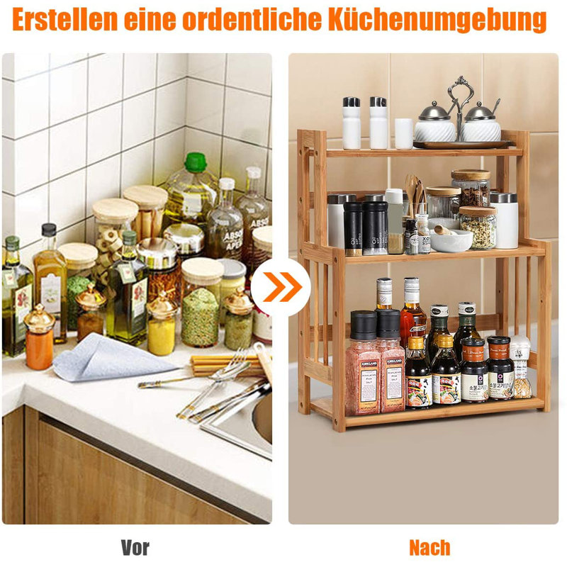 Freestanding Bamboo Spice Rack
