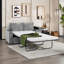 Canapé-lit gigogne en chenille avec matelas simple, porte-gobelets et rangement dans l'accoudoir-331460845
