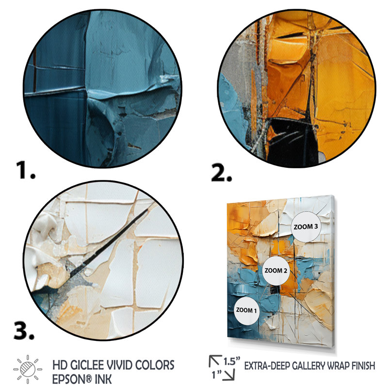 Édredon en papier I sur toile, H 44 po x l 34 po x P 1,5 po, Encadrement doré