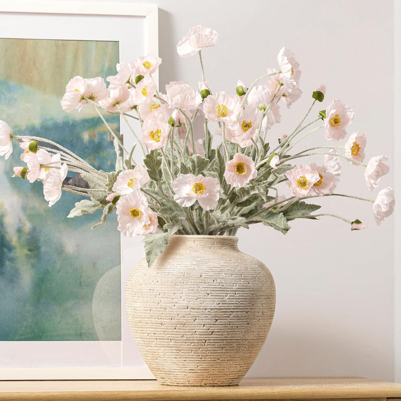 Ceramic Flower Vase Home Decor - Large Tall Farmhouse Table Vases Rustic Vintage Living Room Kitchen Bedroom Decorations For House Book Shelf Office Coffee Desk Dining Fireplace (10" Rustic)