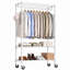 Portant à vêtements robuste à 3 niveaux avec tablettes grillagées, tringles et crochets latéraux pour un rangement polyvalent-1230960904