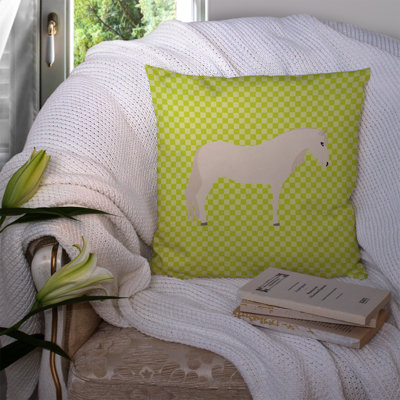 Horse Check Square Outdoor Throw Pillow