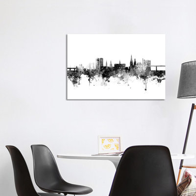 Dundee, Scotland Skyline In Black And White by Michael Tompsett - Wrapped Canvas Gallery-Wrapped Canvas Giclée
