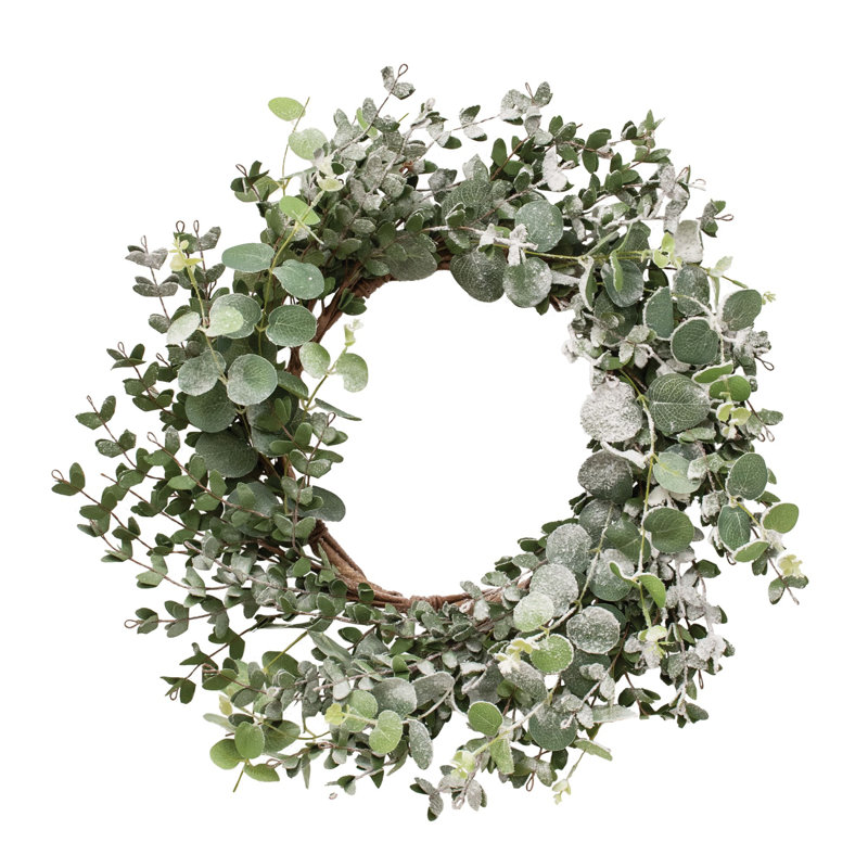 Couronne en polyéthylène 22 po Snowy Eucalyptus