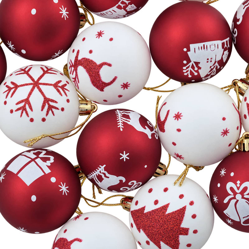 6, Red, White (Holiday Silhouette Motif)