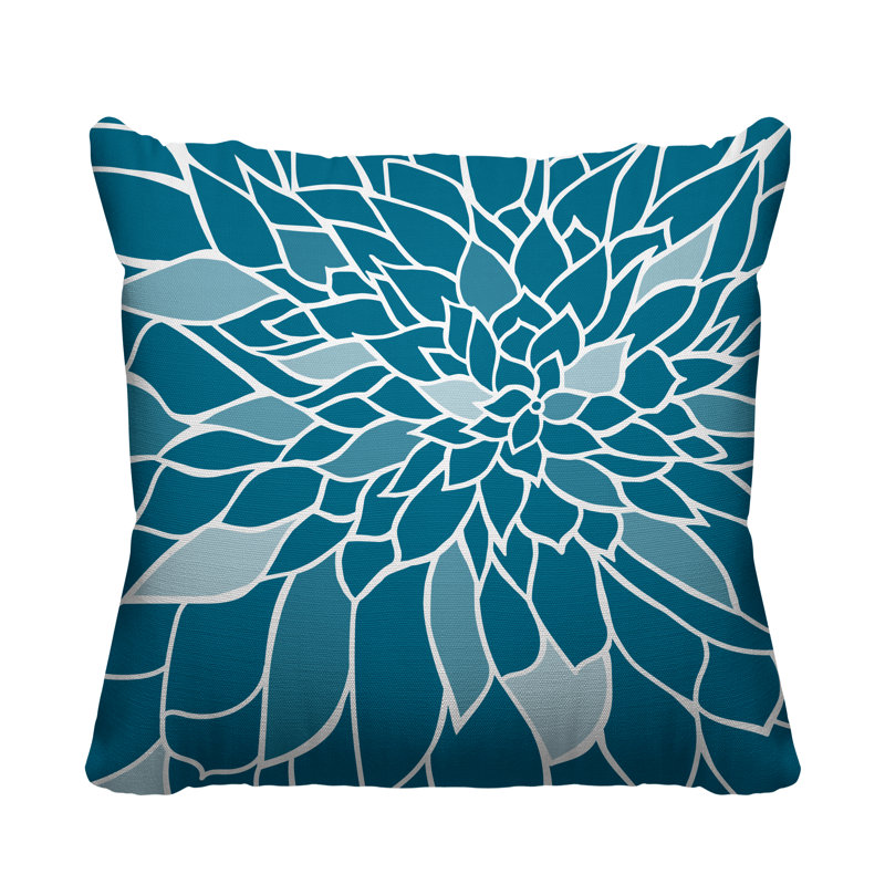 Coussin Raina, L 15 po x H 15 po, Turquoise