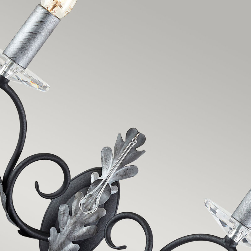 Barcroft Candle Wall Light, Black/Silver