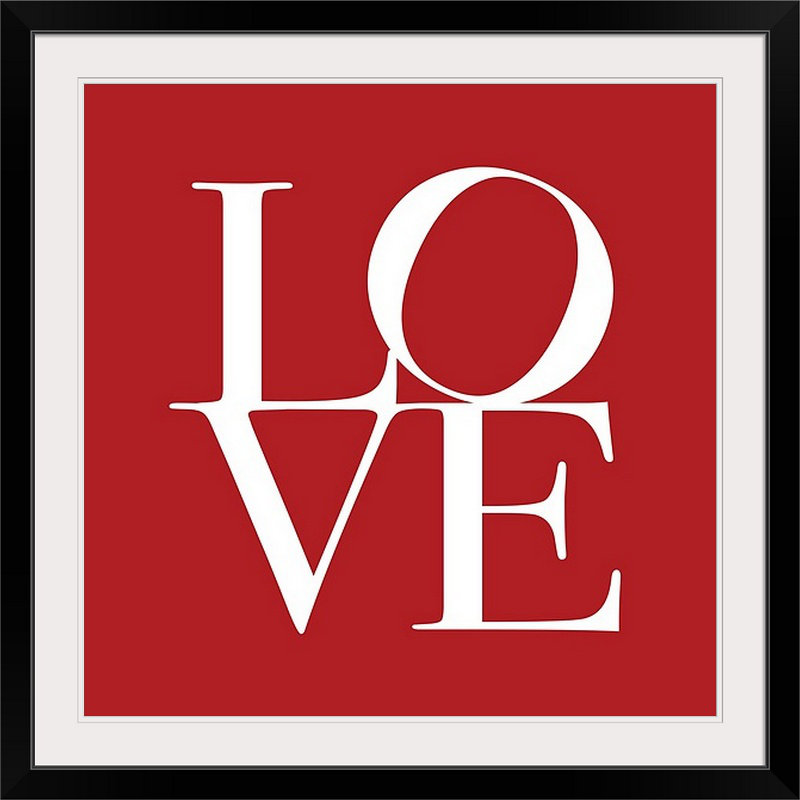 «Love» par Francy, art textuel, H 35 po x l 35 po x P 1,5 po, Toile