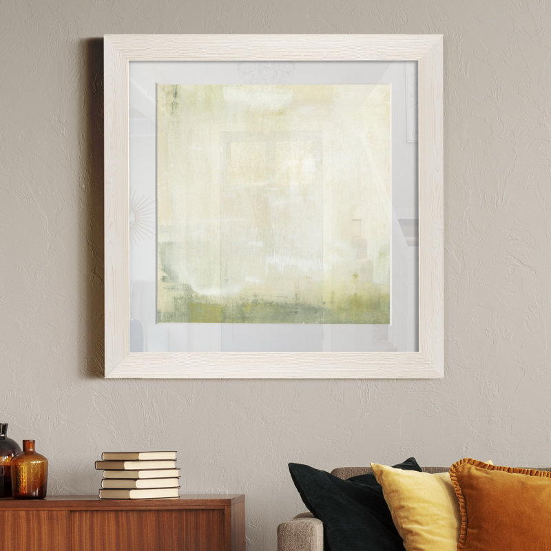 "Olive horizon I", impression sur papier, H 31,5 po x l 31,5 po x P 1,5 po, Cadre blanc