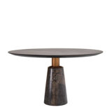 Genova Oak Round Solid Wood Top Dining Table