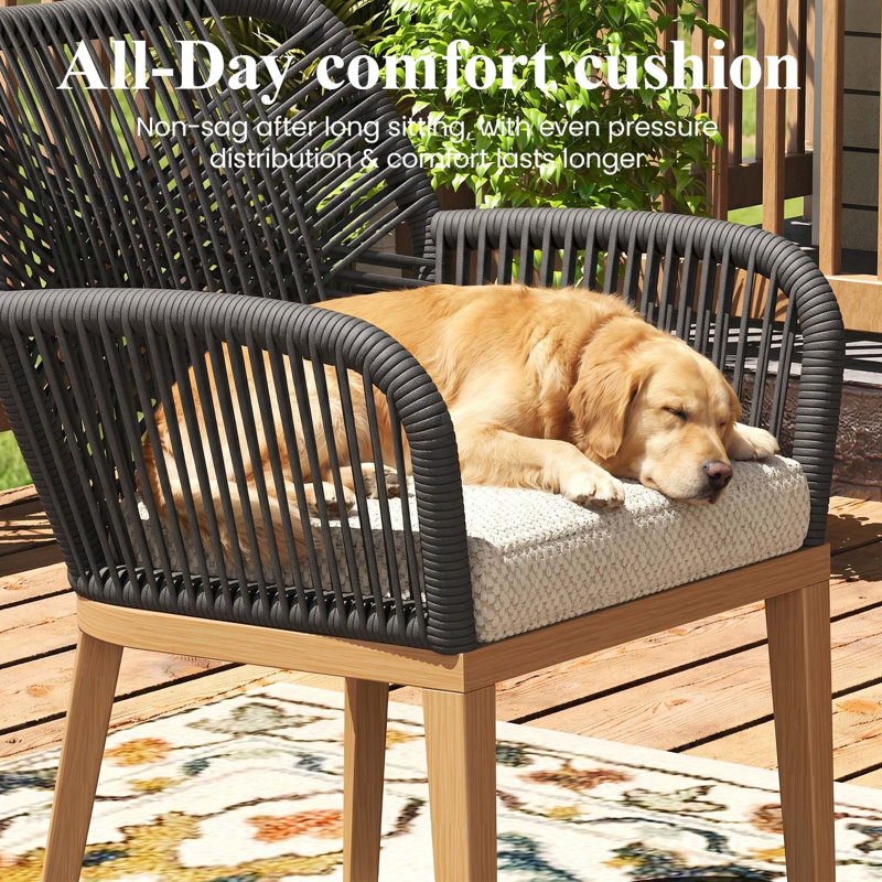 14 Pieces Outdoor Dining Set With 2 Rectangular Dining Table And 12 Chairs, 12, Beige, Brown