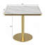 Table de salle à manger carrée moderne avec plateau en faux marbre, assemblage facile, structure en métal robuste, 31,5 pouces de diamètre
