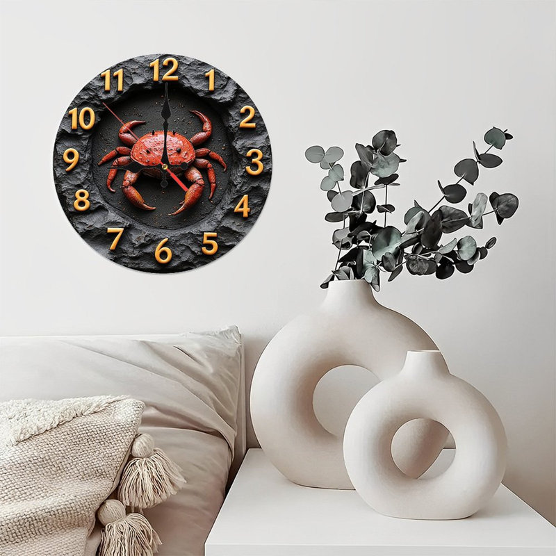 Stone Crab Clock Wall Decor
