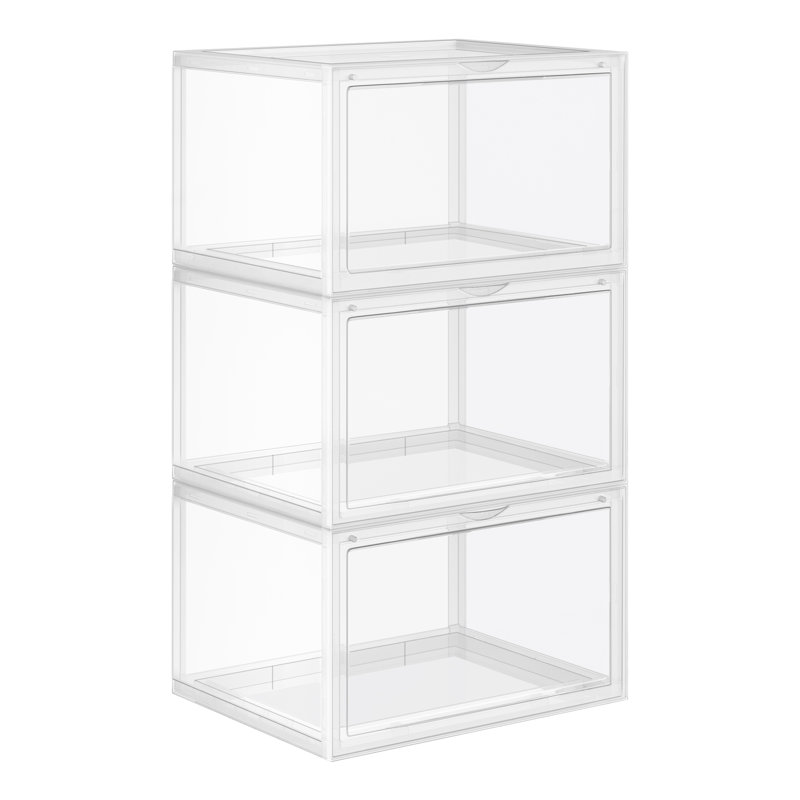 3 Pair Stackable Shoe Storage Box