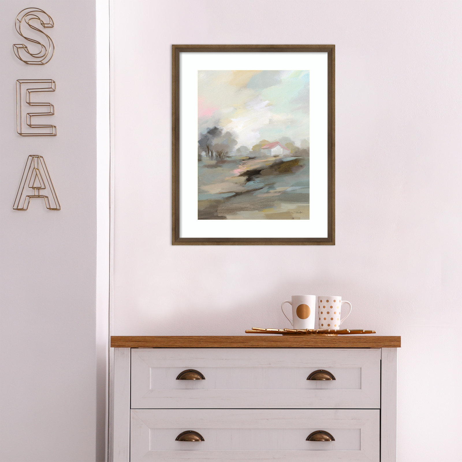 Farm in April Print by Silvia Vassileva, Bronze, 17" W x 21" H