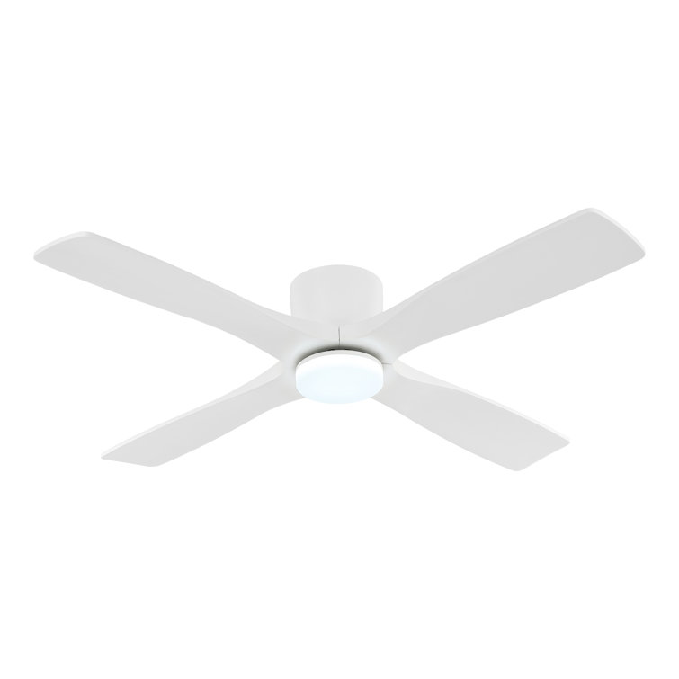 54 In 4 Solid Wood Flush Mount Ceiling Fan With Light Kit
