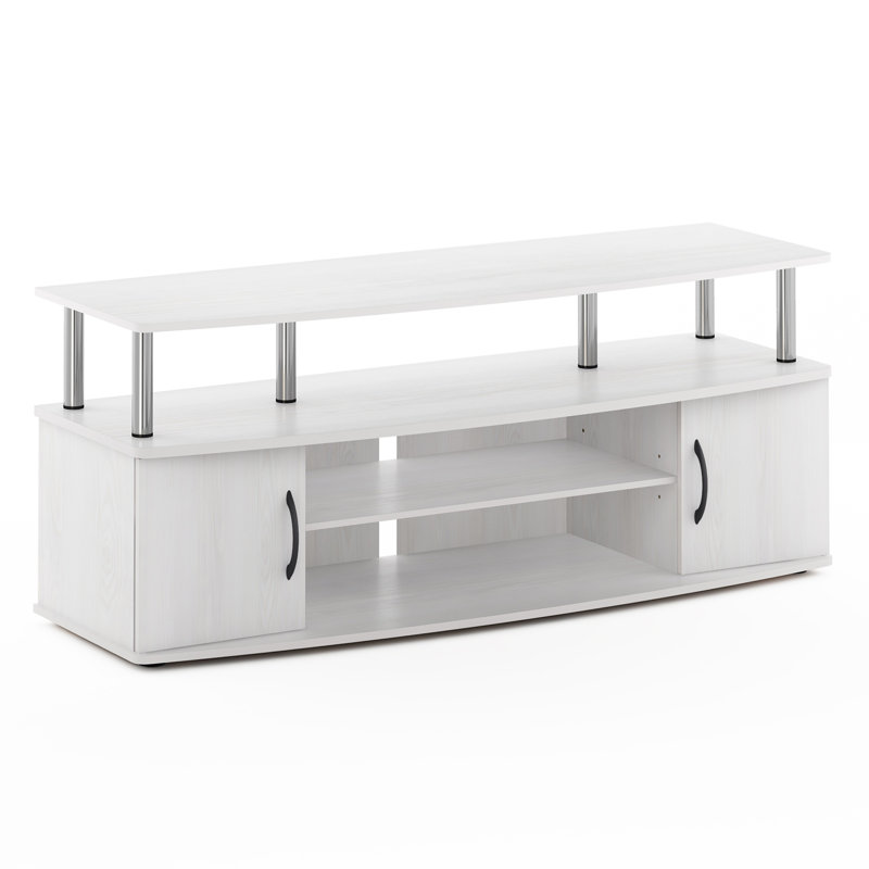 Lansing TV Stand, White Oak/Chrome