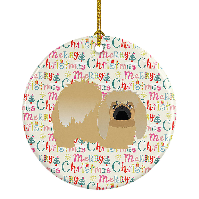Ornement suspendu Pekingese Merry Christmas