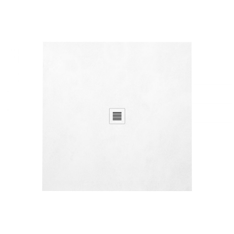 SHOWER BASE - FEEL, White Slate, Center Drain, 48" x 48"
