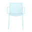 Fauteuil 4 pièces en plastique toutes saisons avec design ergonomique, bleu, capacité de charge élevée, patins antidérapants, pour siège d'invité de dernière minute dans les espaces commerciaux-318395348