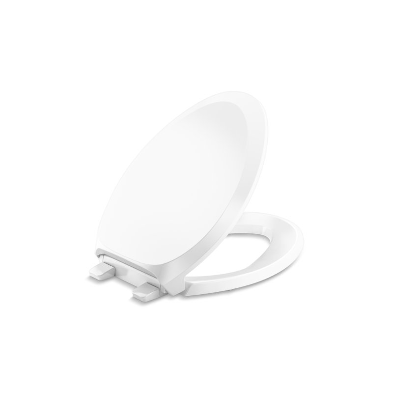 French Curve Elongated Toilet Seat, White, Non Ready Latch