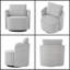 Fauteuil demi-tonneau gris pivotant à 360 degrés avec revêtement moelleux en chenille-120079835
