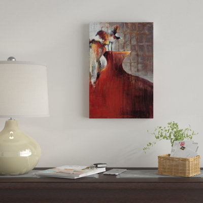 « orange persimmon vase i », reproduction sur toile