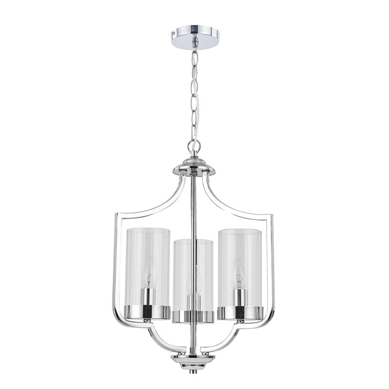 Herminia 3 - Light Polished Chrome Lantern Pendant