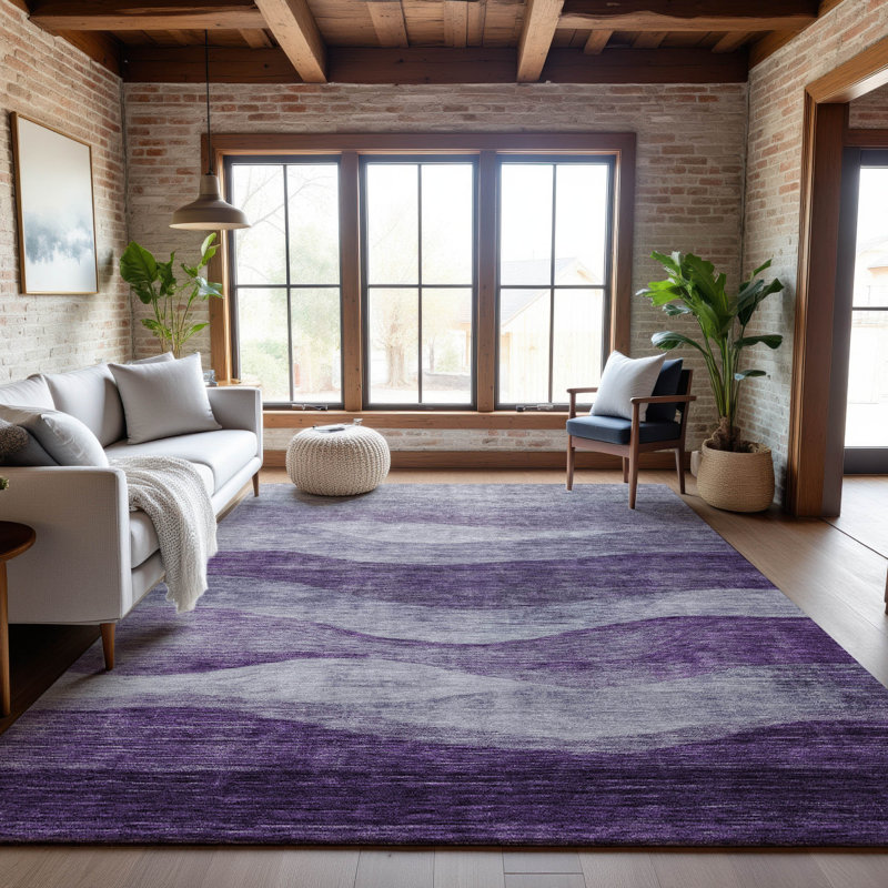 Premium Machine Washable Krause AMF1141 Swirls Rug, Rectangle 3' x 5'
