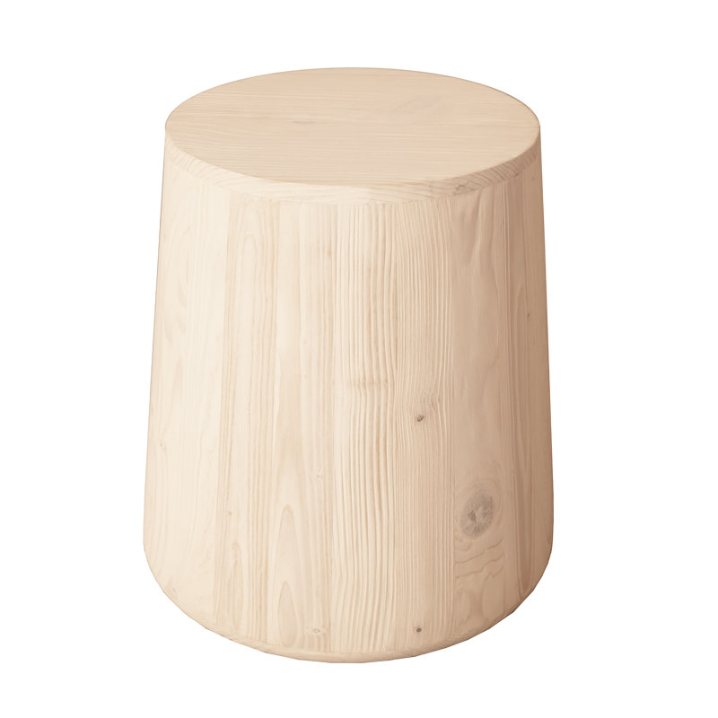 Table de bout ronde 18 po en bois massif naturel