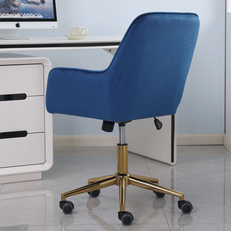 Ady Velvet Office Chair, Blue
