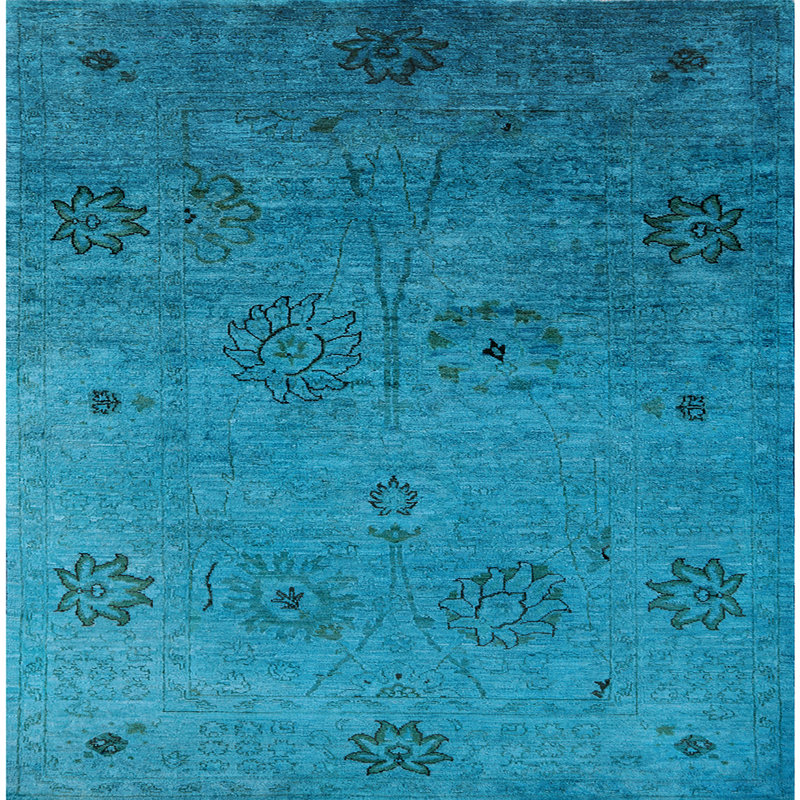 Tapis vert de style oriental, Carré 3 pi
