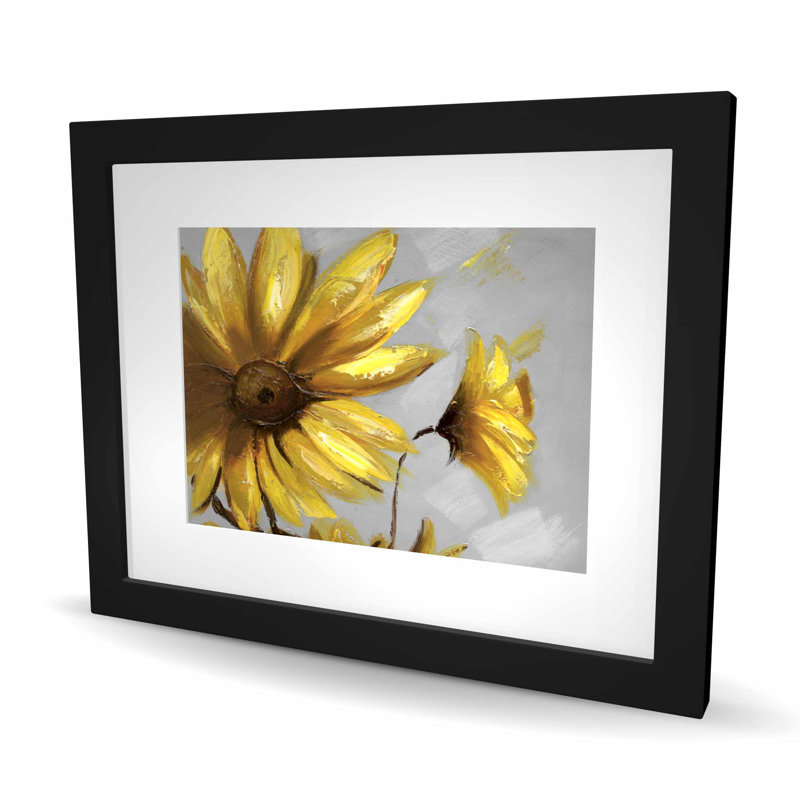 Fleurs de montagne arnica - reproduction encadrée avec passe-partout | Décor, Noir