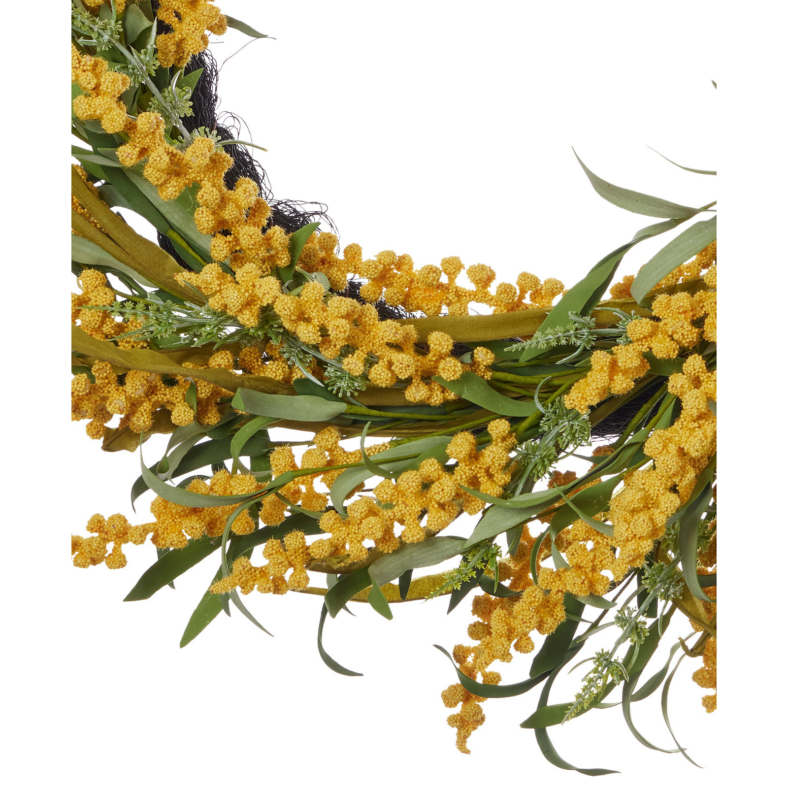 24" Yellow Pokeberry Front Door Spring Wreath