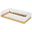 Lit plateforme simple tapissier pour enfants avec garde-corps et sacs de rangement - lit amusant pour garçons et filles, naturel