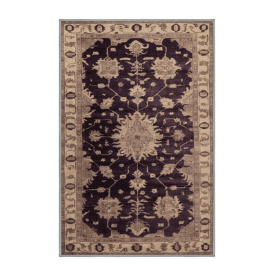 Machine Washable Overdyed Brown Area Rug