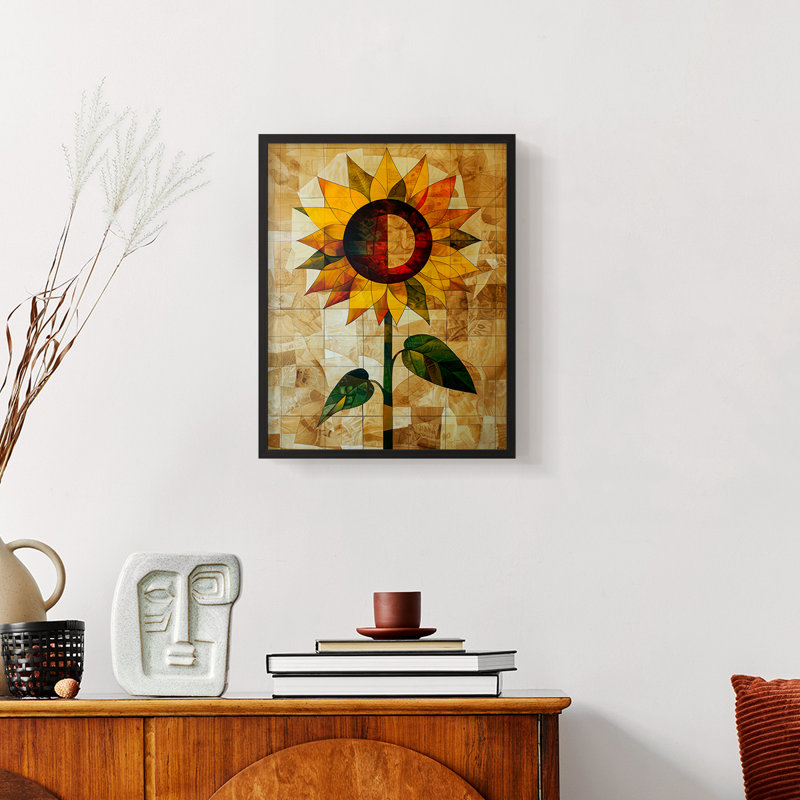 Série FLORAL CDLxxiii - reproduction encadrée de qualité supérieure - prête à être accrochée - aucun clou requis, Cadre noir