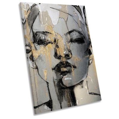 Woman Face Modern - Wrapped Canvas Painting