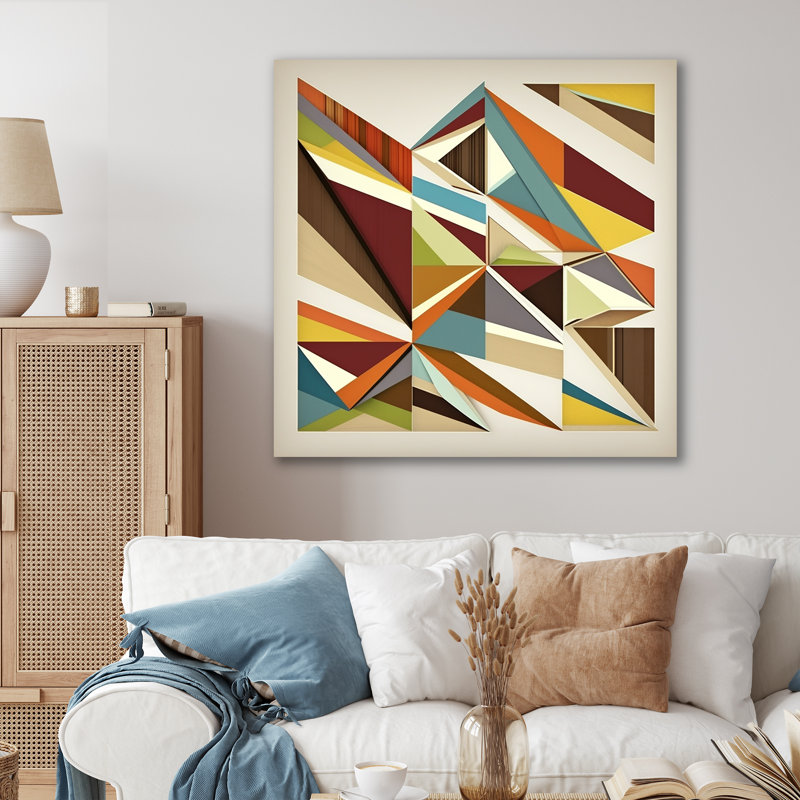 «Minimal Geometric In Colors I», reproduction sur toile, H 24 po x l 24 po x P 1 po, Toile tendue