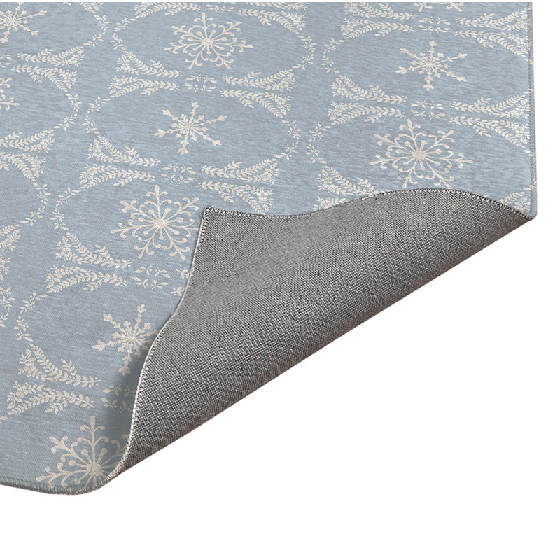 Paillasson d'intérieur, L 36 po x L 60 po, Argent / bleu