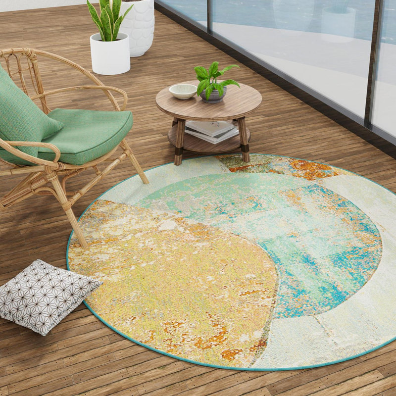 Keazia Indoor/Outdoor Area Rug, Round 4'1"